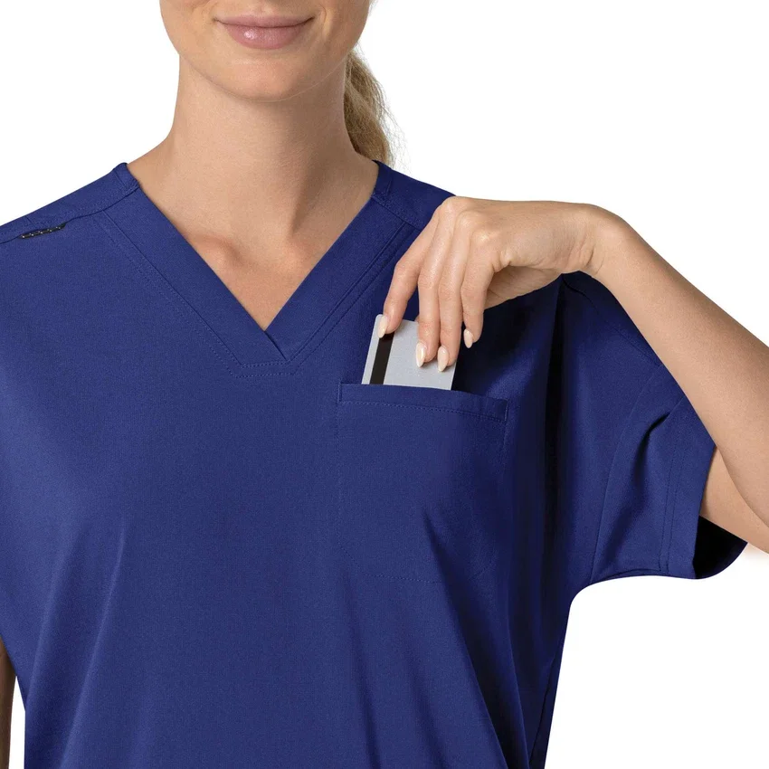 Force Cross-Flex oversize V-hals-scrubbluse til kvinder