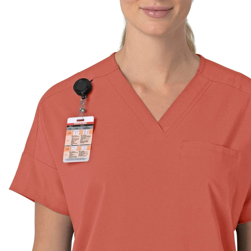 Force Cross-Flex oversize V-hals-scrubbluse til kvinder