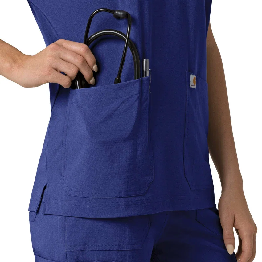 Force Cross-Flex oversize V-hals-scrubbluse til kvinder