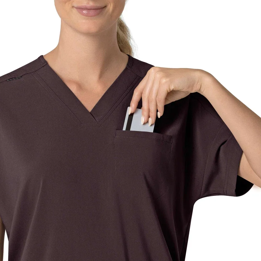 Force Cross-Flex oversize V-hals-scrubbluse til kvinder