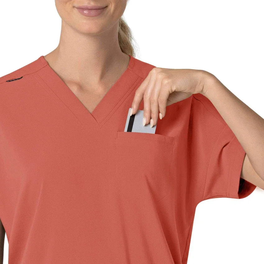 Force Cross-Flex oversize V-hals-scrubbluse til kvinder