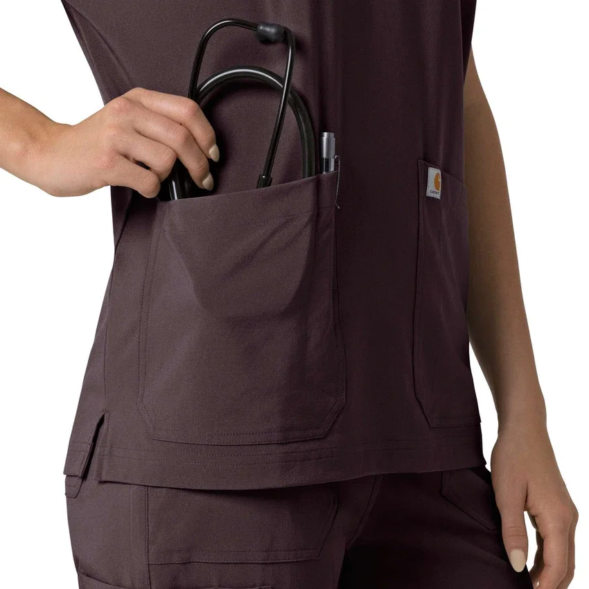 Force Cross-Flex oversize V-hals-scrubbluse til kvinder