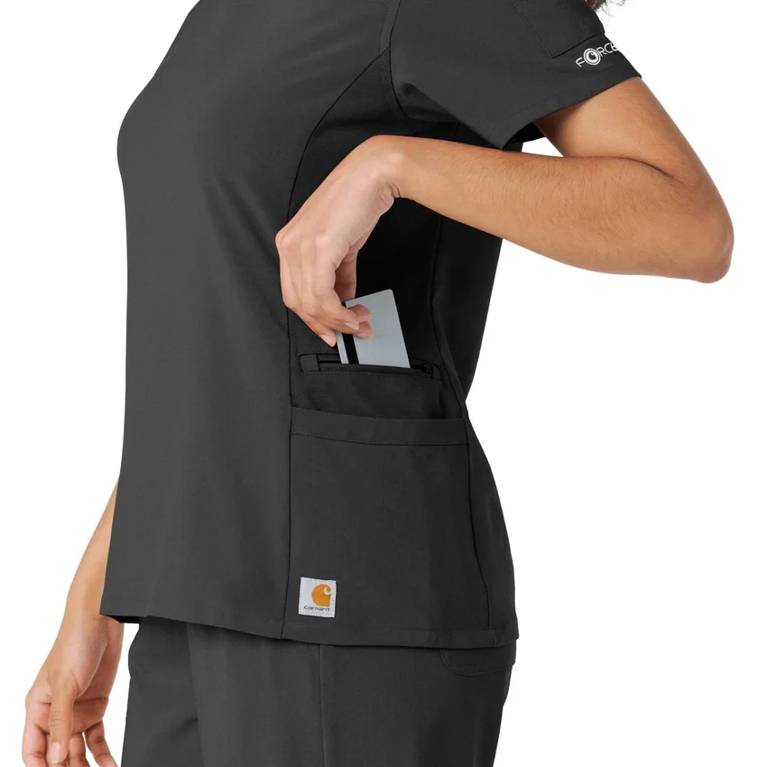 Force Cross-Flex strikket panel-scrubbluse til kvinder