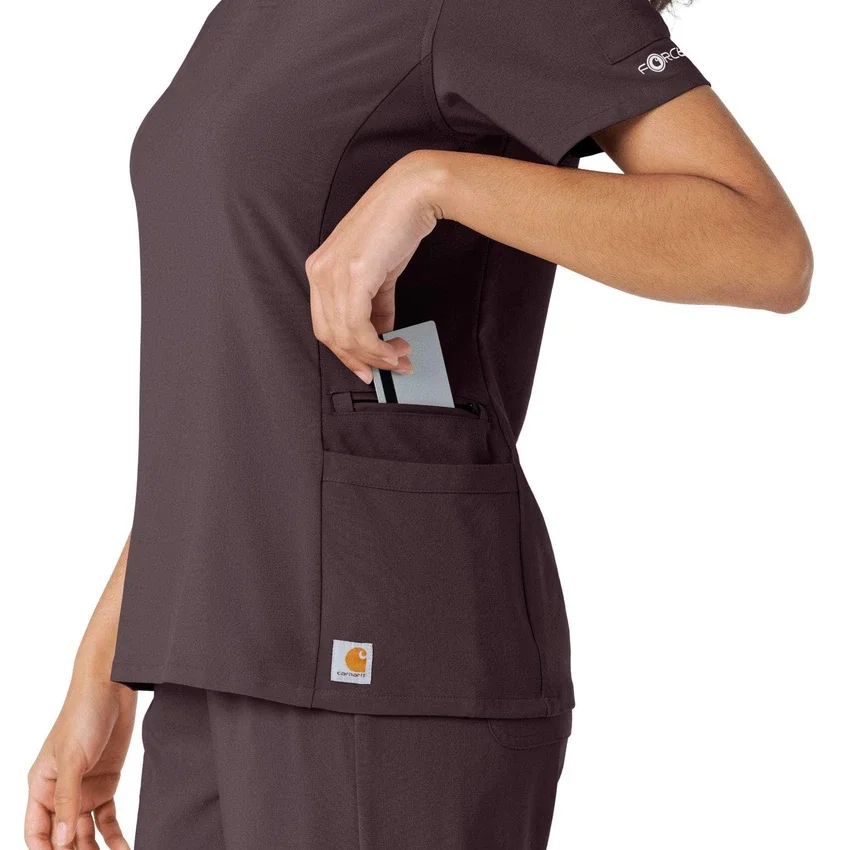 Force Cross-Flex strikket panel-scrubbluse til kvinder
