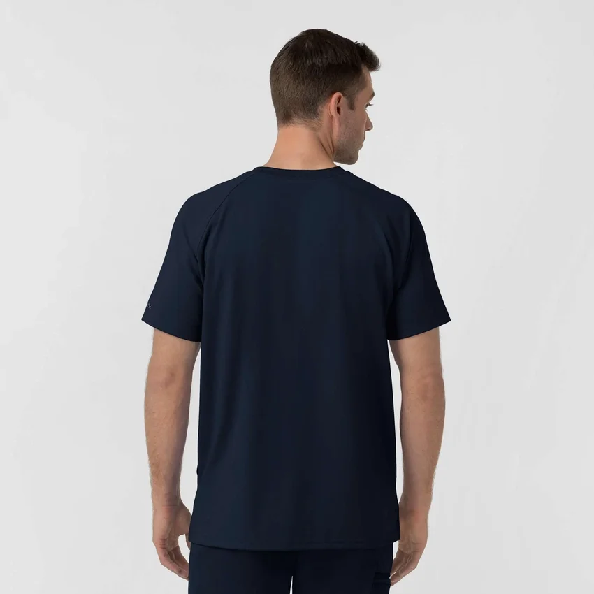 Force Cross-Flex strikket scrubs-bluse med rund hals