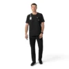 Force Cross-Flex strikket scrubs-bluse med rund hals