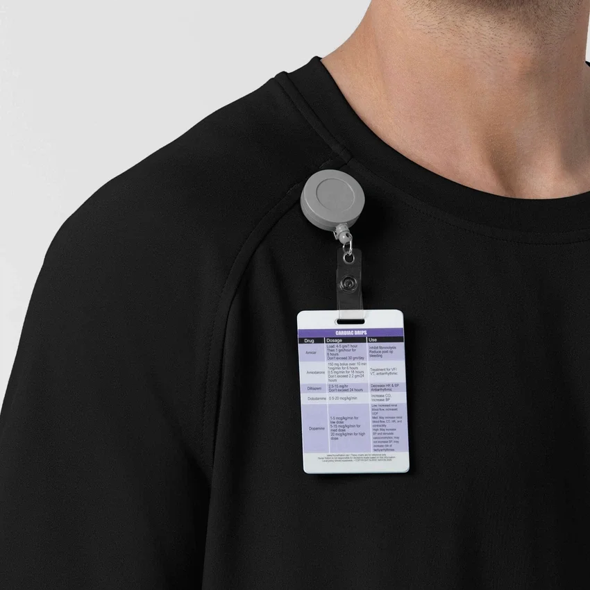 Force Cross-Flex strikket scrubs-bluse med rund hals