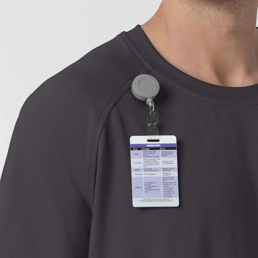 Force Cross-Flex strikket scrubs-bluse med rund hals