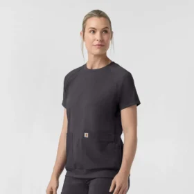 Force Cross-Flex strikket scrubs-bluse med rund hals til kvinder