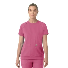 Force Cross-Flex strikket scrubs-bluse med rund hals til kvinder