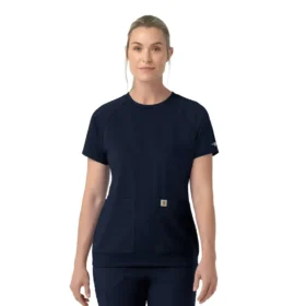 Force Cross-Flex strikket scrubs-bluse med rund hals til kvinder