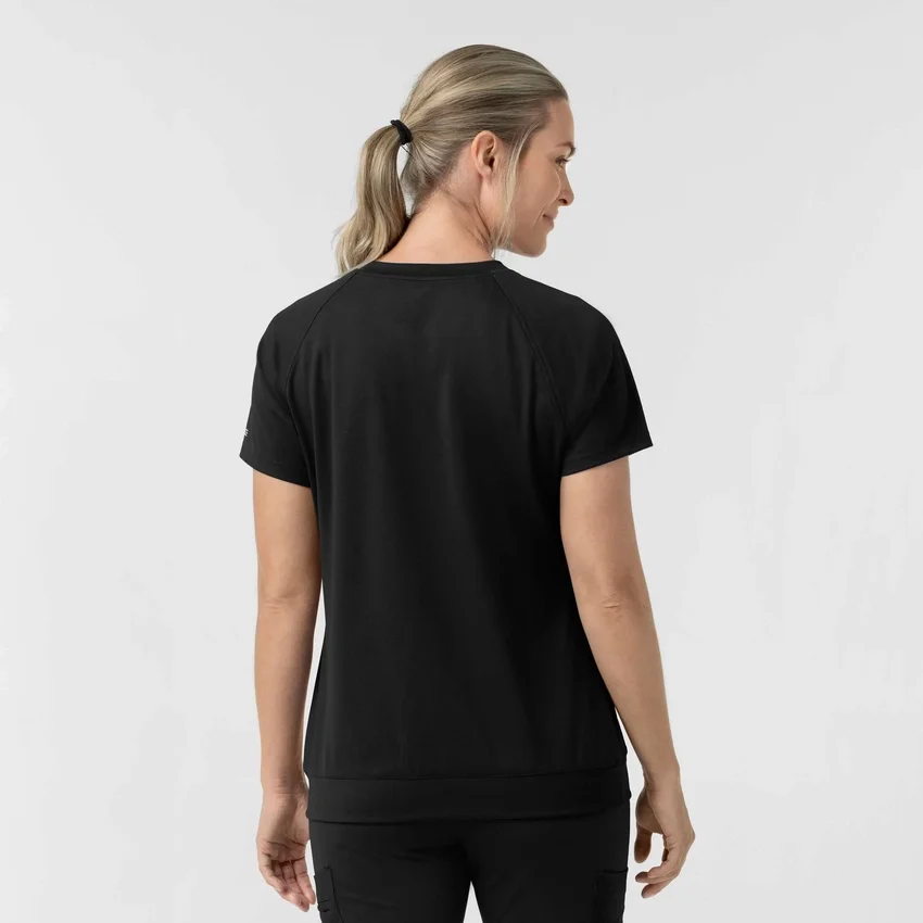 Force Cross-Flex strikket scrubs-bluse med rund hals til kvinder