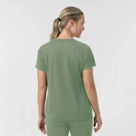 Force Cross-Flex strikket scrubs-bluse med rund hals til kvinder