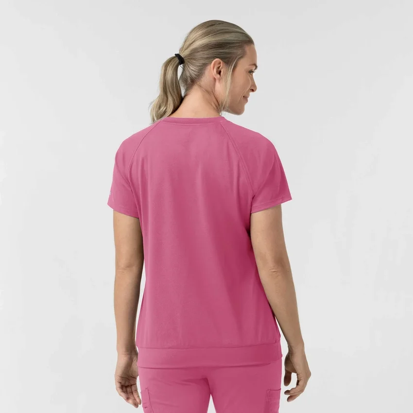 Force Cross-Flex strikket scrubs-bluse med rund hals til kvinder