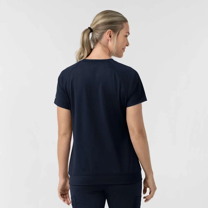 Force Cross-Flex strikket scrubs-bluse med rund hals til kvinder