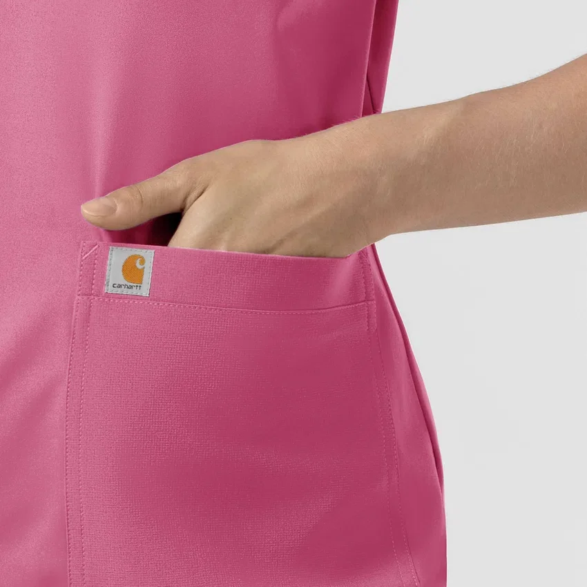 Force Cross-Flex strikket scrubs-bluse med rund hals til kvinder