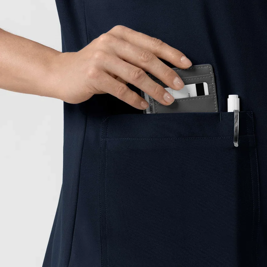 Force Cross-Flex strikket scrubs-bluse med rund hals til kvinder