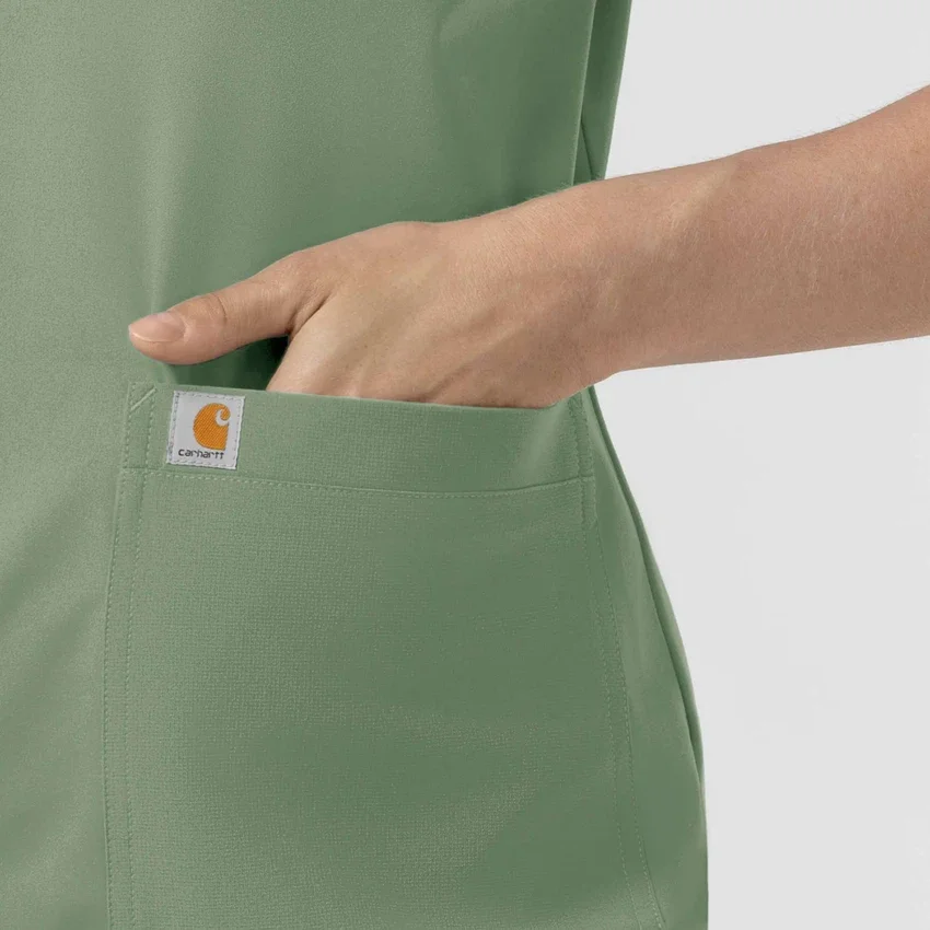 Force Cross-Flex strikket scrubs-bluse med rund hals til kvinder