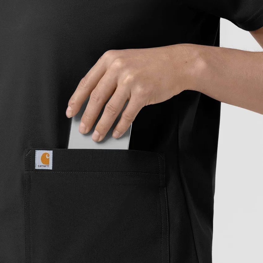 Force Cross-Flex strikket scrubs-bluse med rund hals til kvinder