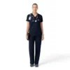 Force Cross-Flex strikket V-hals-scrubbluse til kvinder