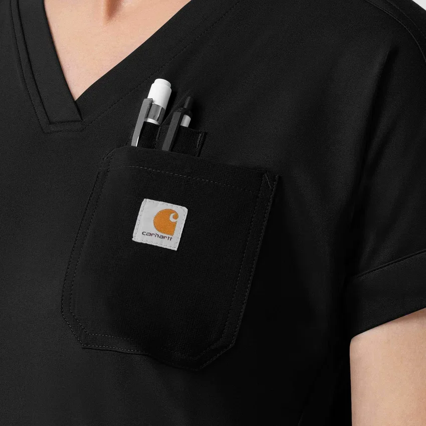 Force Cross-Flex strikket V-hals-scrubbluse til kvinder