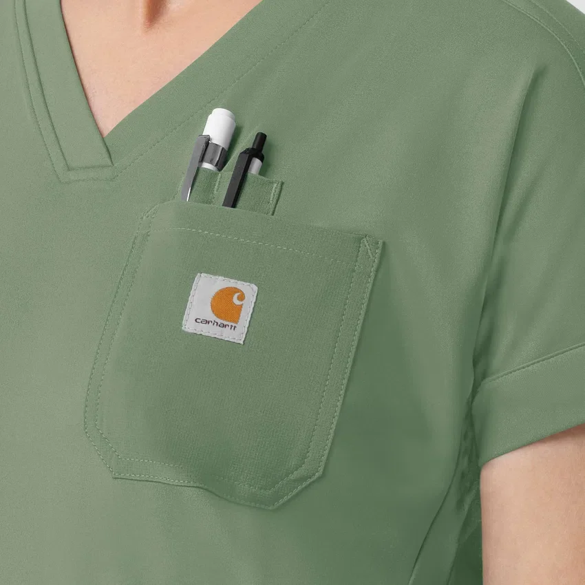 Force Cross-Flex strikket V-hals-scrubbluse til kvinder