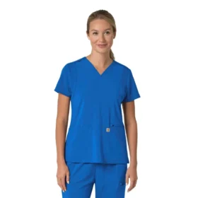 Force Cross-Flex V-hals-scrubbluse til kvinder med flexpaneler