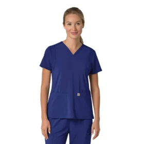 Force Cross-Flex V-hals-scrubbluse til kvinder med flexpaneler