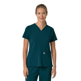 Force Cross-Flex V-hals-scrubbluse til kvinder med flexpaneler