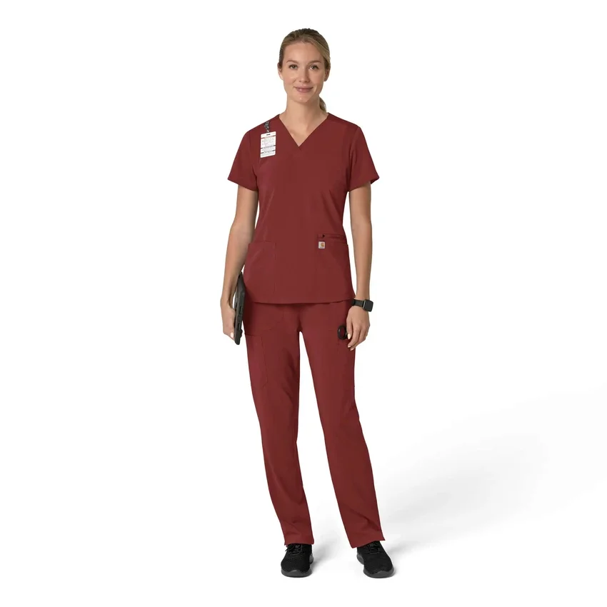 Force Cross-Flex V-hals-scrubbluse til kvinder med flexpaneler