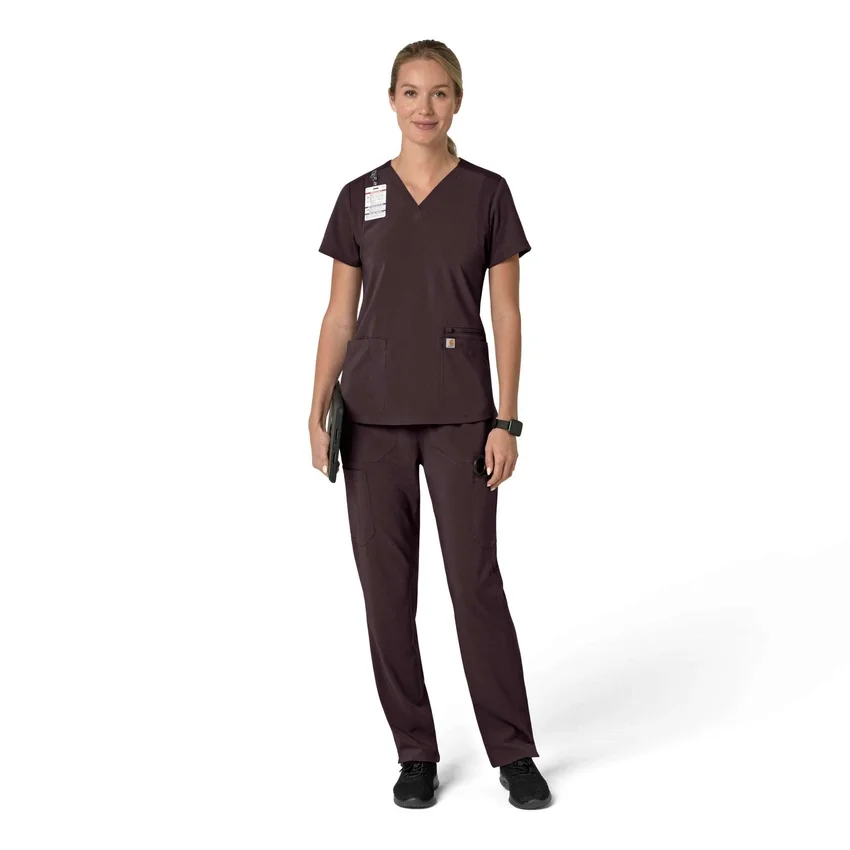 Force Cross-Flex V-hals-scrubbluse til kvinder med flexpaneler