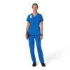 Force Cross-Flex V-hals-scrubbluse til kvinder med flexpaneler