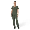 Force Cross-Flex V-hals-scrubbluse til kvinder med flexpaneler