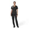 Force Cross-Flex V-hals-scrubbluse til kvinder med flexpaneler