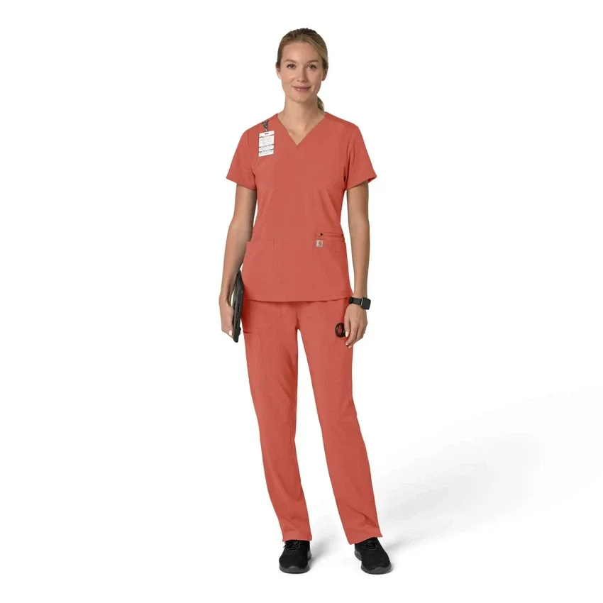 Force Cross-Flex V-hals-scrubbluse til kvinder med flexpaneler