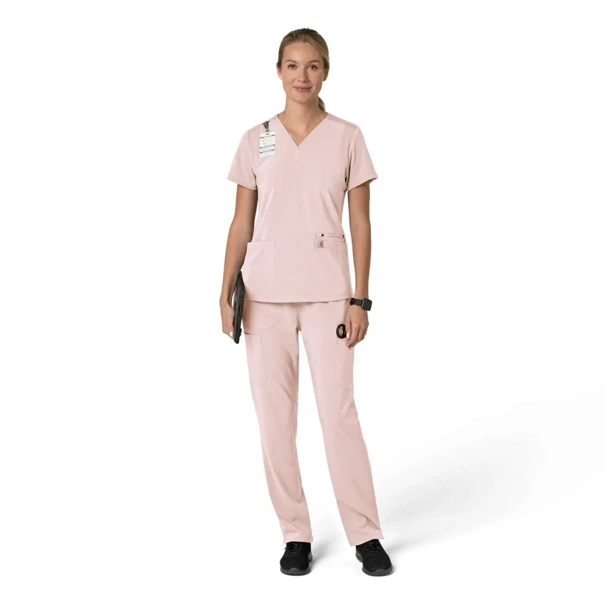 Force Cross-Flex V-hals-scrubbluse til kvinder med flexpaneler