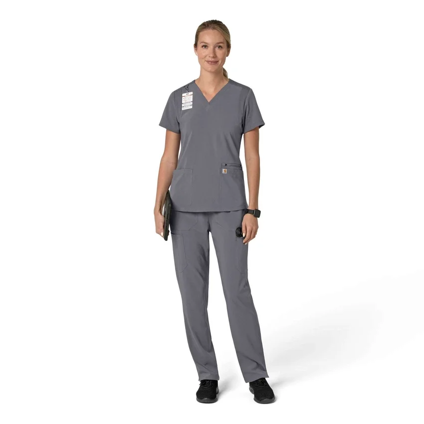 Force Cross-Flex V-hals-scrubbluse til kvinder med flexpaneler