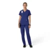 Force Cross-Flex V-hals-scrubbluse til kvinder med flexpaneler
