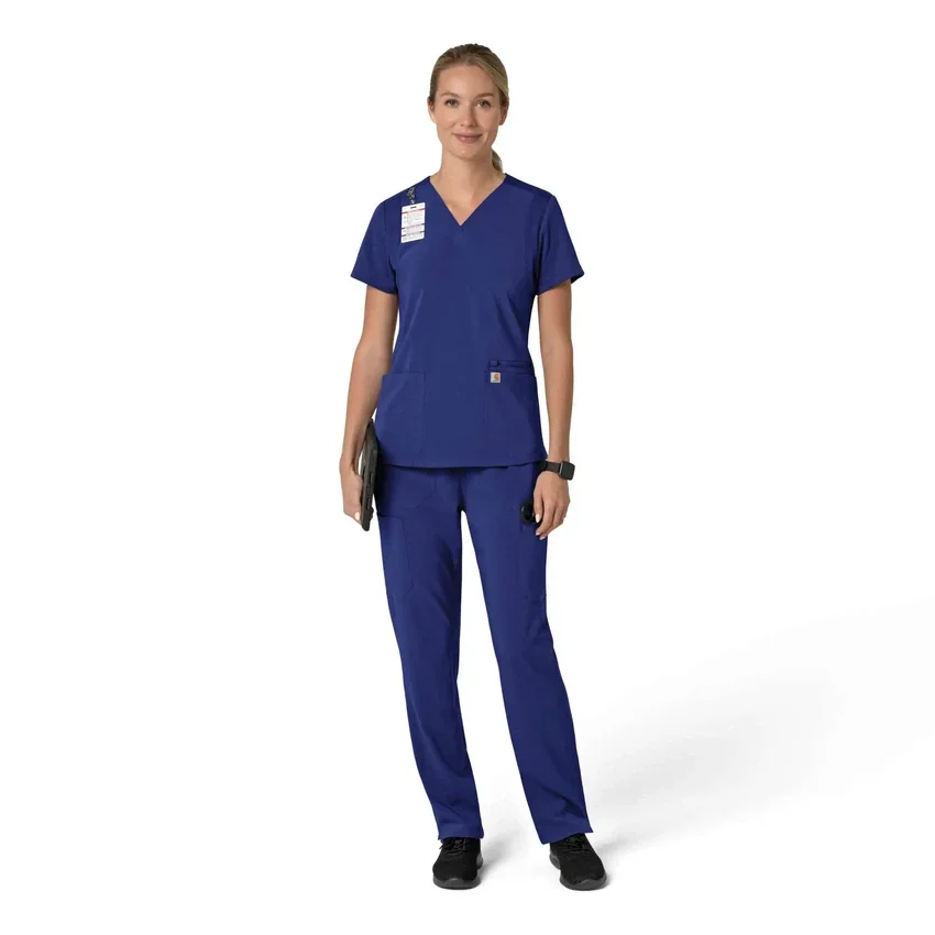 Force Cross-Flex V-hals-scrubbluse til kvinder med flexpaneler