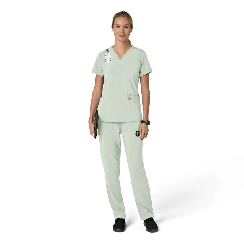 Force Cross-Flex V-hals-scrubbluse til kvinder med flexpaneler