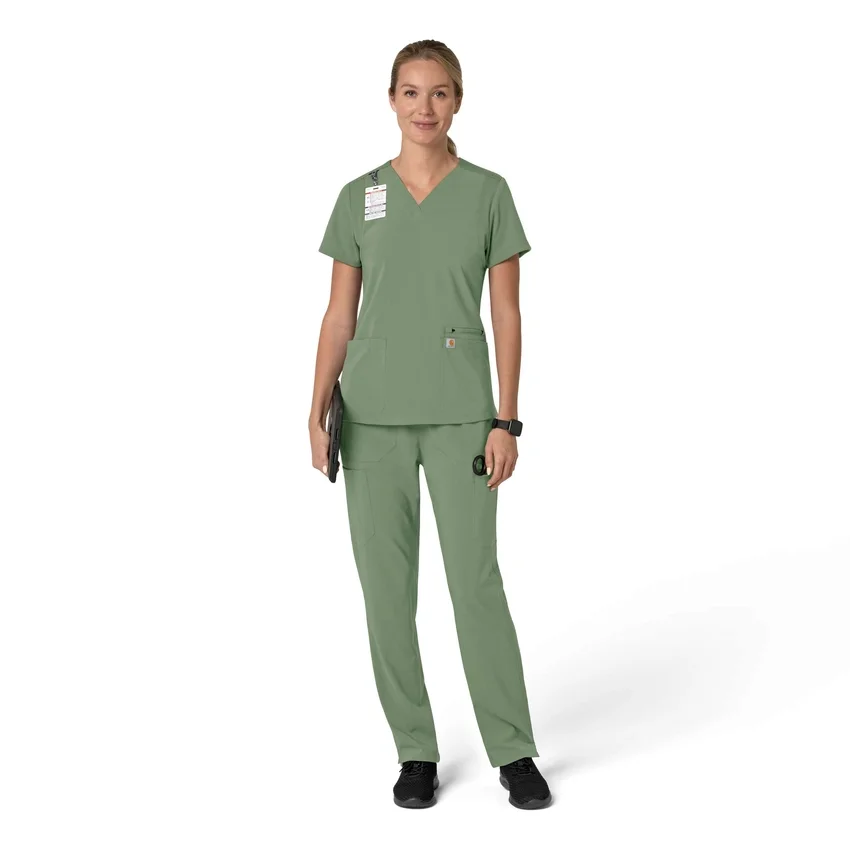 Force Cross-Flex V-hals-scrubbluse til kvinder med flexpaneler