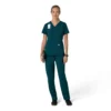 Force Cross-Flex V-hals-scrubbluse til kvinder med flexpaneler
