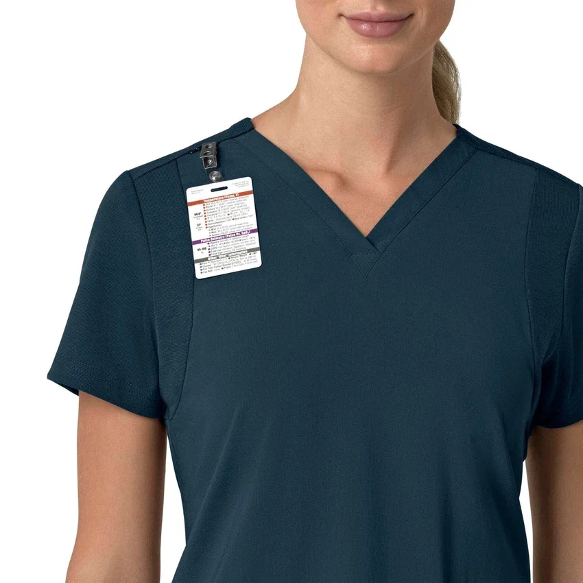Force Cross-Flex V-hals-scrubbluse til kvinder med flexpaneler