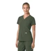 Force Cross-Flex V-hals-scrubbluse til kvinder med flexpaneler