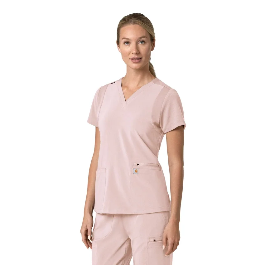 Force Cross-Flex V-hals-scrubbluse til kvinder med flexpaneler