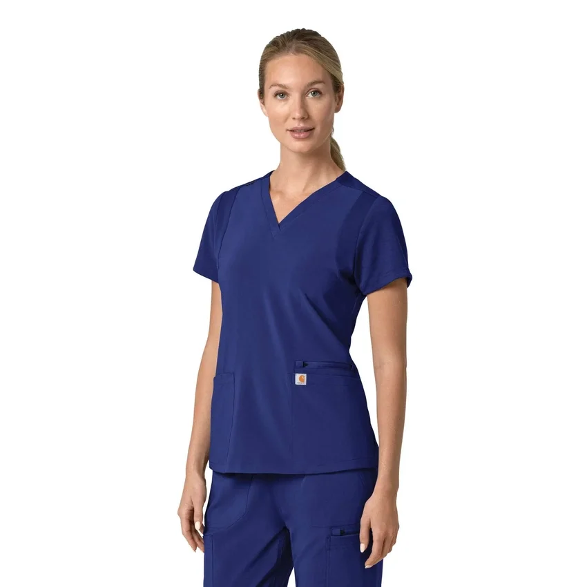 Force Cross-Flex V-hals-scrubbluse til kvinder med flexpaneler