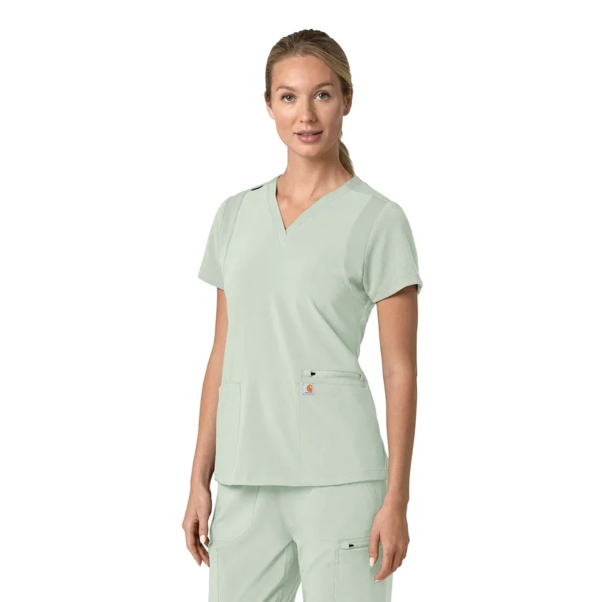 Force Cross-Flex V-hals-scrubbluse til kvinder med flexpaneler