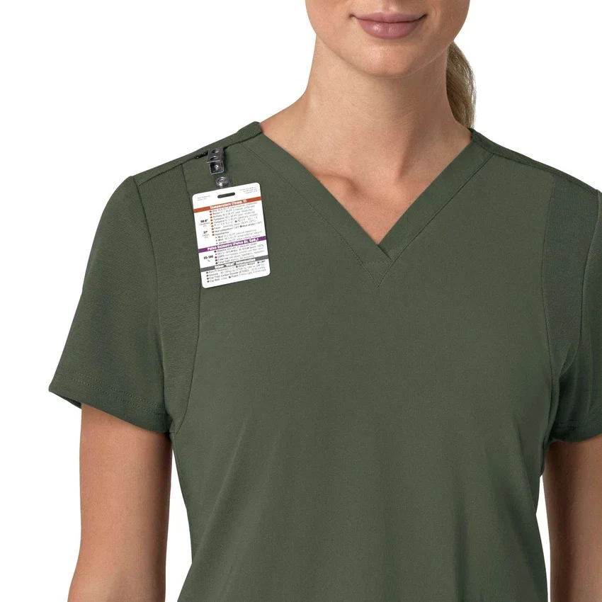 Force Cross-Flex V-hals-scrubbluse til kvinder med flexpaneler