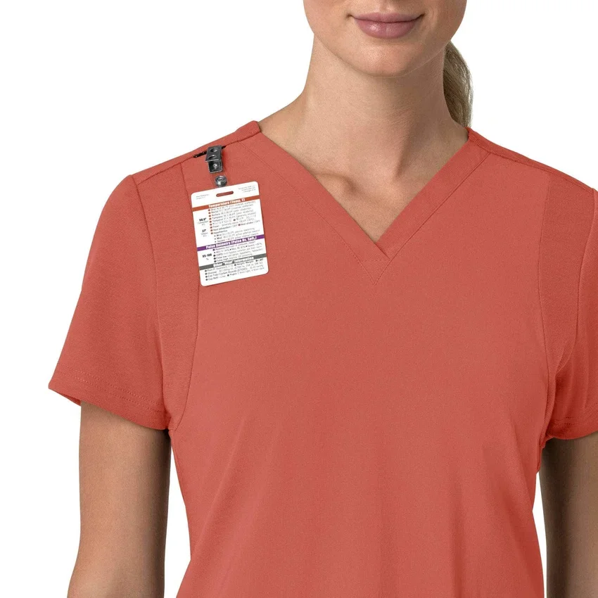 Force Cross-Flex V-hals-scrubbluse til kvinder med flexpaneler