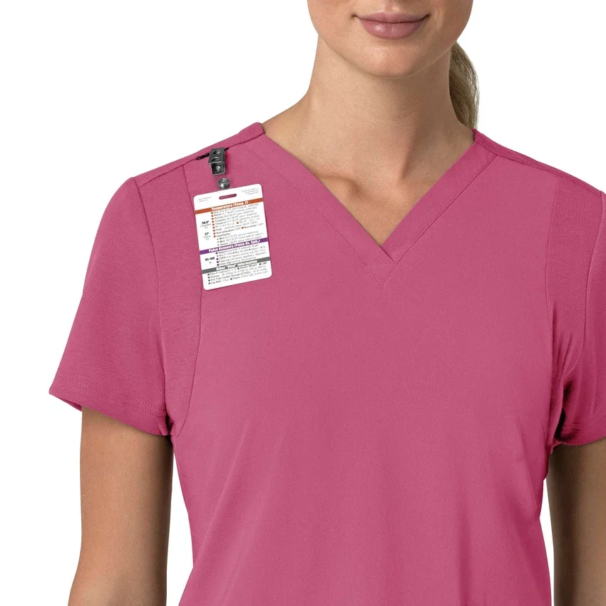 Force Cross-Flex V-hals-scrubbluse til kvinder med flexpaneler